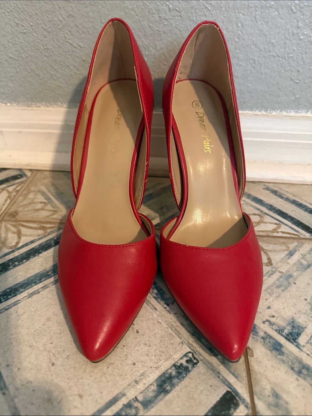 Red Pointed-Toe Pumps - Classic Women's Heels